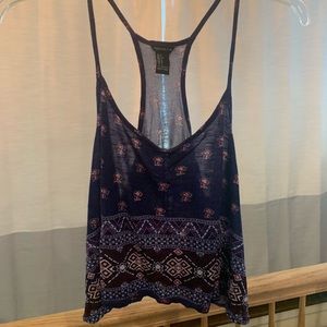 Printed Spaghetti Strap Crop Top